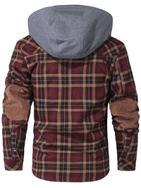 Men’s Hooded Flannel Jacket with Faux Fur Lining | Warm Winter Outdoor Coat