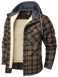 Men’s Hooded Flannel Jacket with Faux Fur Lining | Warm Winter Outdoor Coat