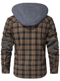 Men’s Hooded Flannel Jacket with Faux Fur Lining | Warm Winter Outdoor Coat