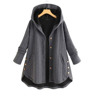 Women’s Winter Jacket with Hood and Button Front | Warm Ladies Coat