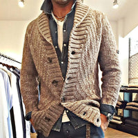 Men’s Knit Lapel Cardigan Jacket in Vintage Style | Smart Casual Sweater Coat