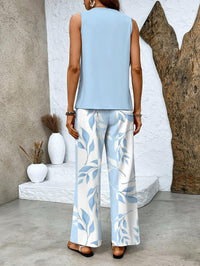 Sleeveless Two-Piece Set | Straight Leg Trousers | Chic Look