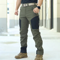 Men’s Tactical Outdoor Cargo Pants with Softshell Fabric | Winter Hiking Trousers