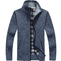 Men’s Fleece Zip-Up Jacket with Checked Lining | Warm Winter Coat