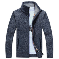 Men’s Fleece Zip-Up Jacket with Checked Lining | Warm Winter Coat
