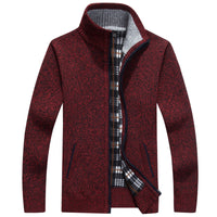 Men’s Fleece Zip-Up Jacket with Checked Lining | Warm Winter Coat