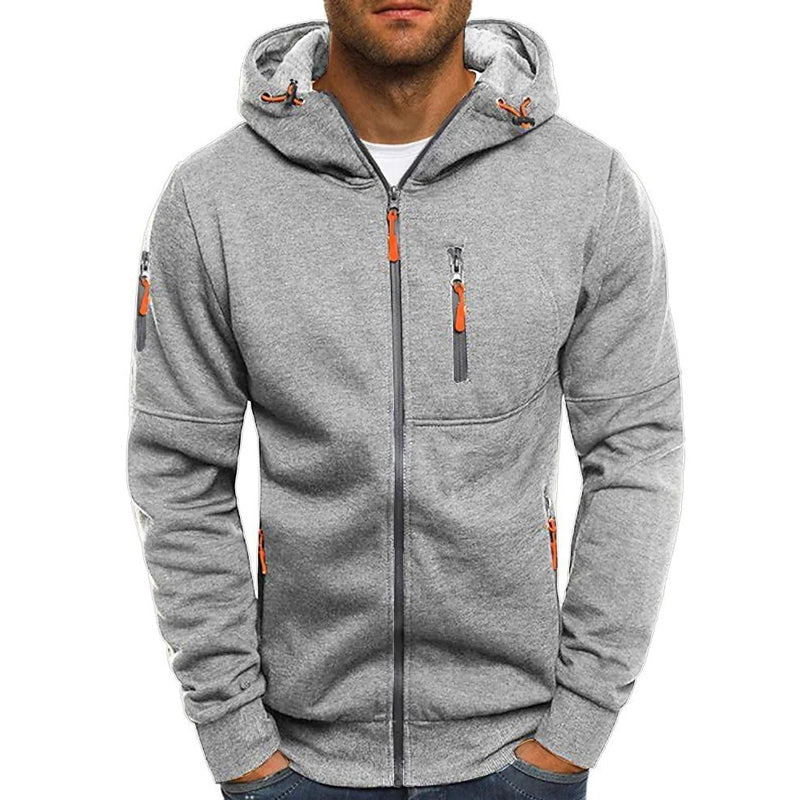 Men’s Hooded Sports Jacket in Slim Fit | Lightweight Casual Zip-Up Coat