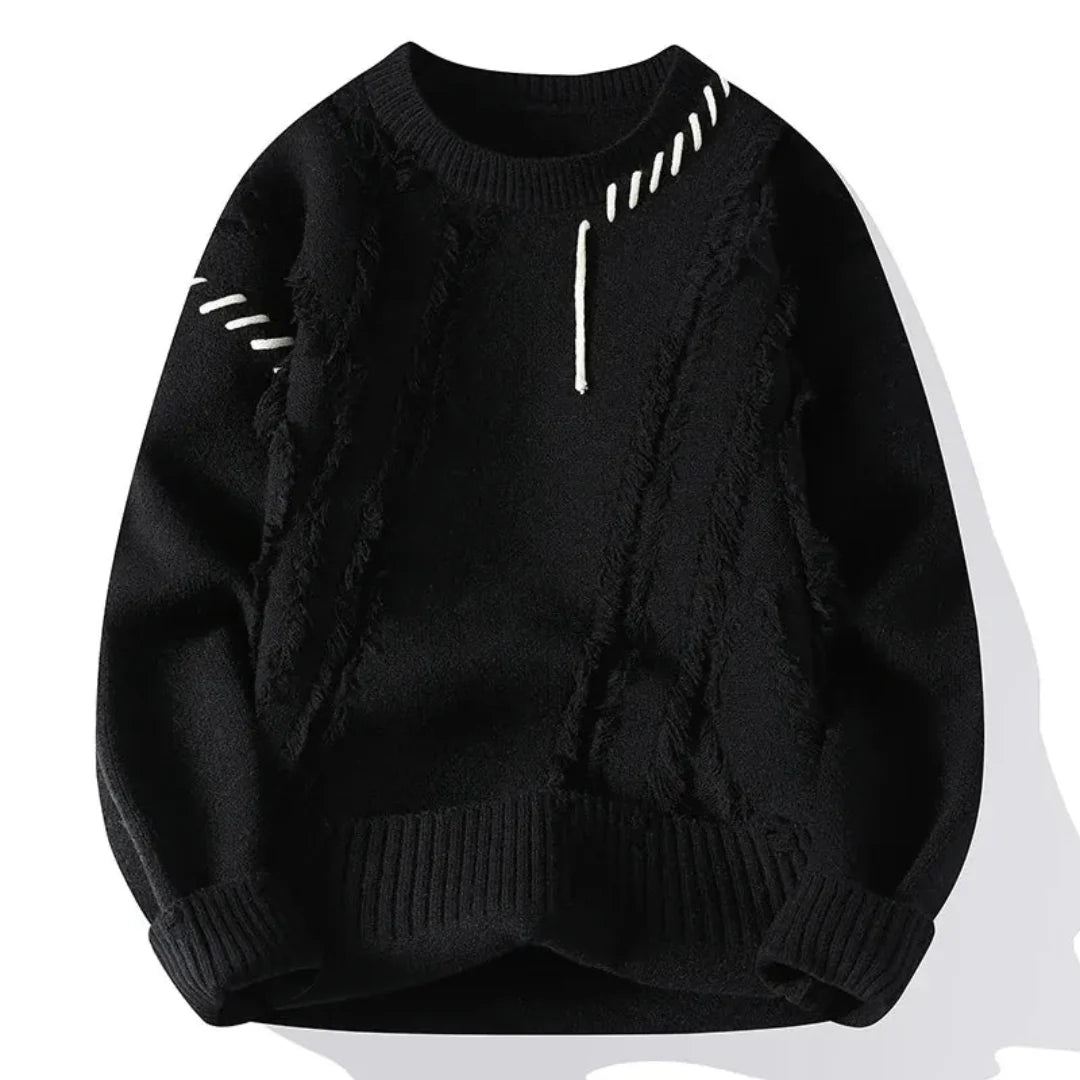 Men’s Casual Knit Jumper | Loose Fit Sweater | Crew Neck Pullover