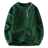 Men’s Casual Knit Jumper | Loose Fit Sweater | Crew Neck Pullover