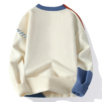 Men’s Patchwork Knit Sweater | Casual Winter Layer | Colour Block Style