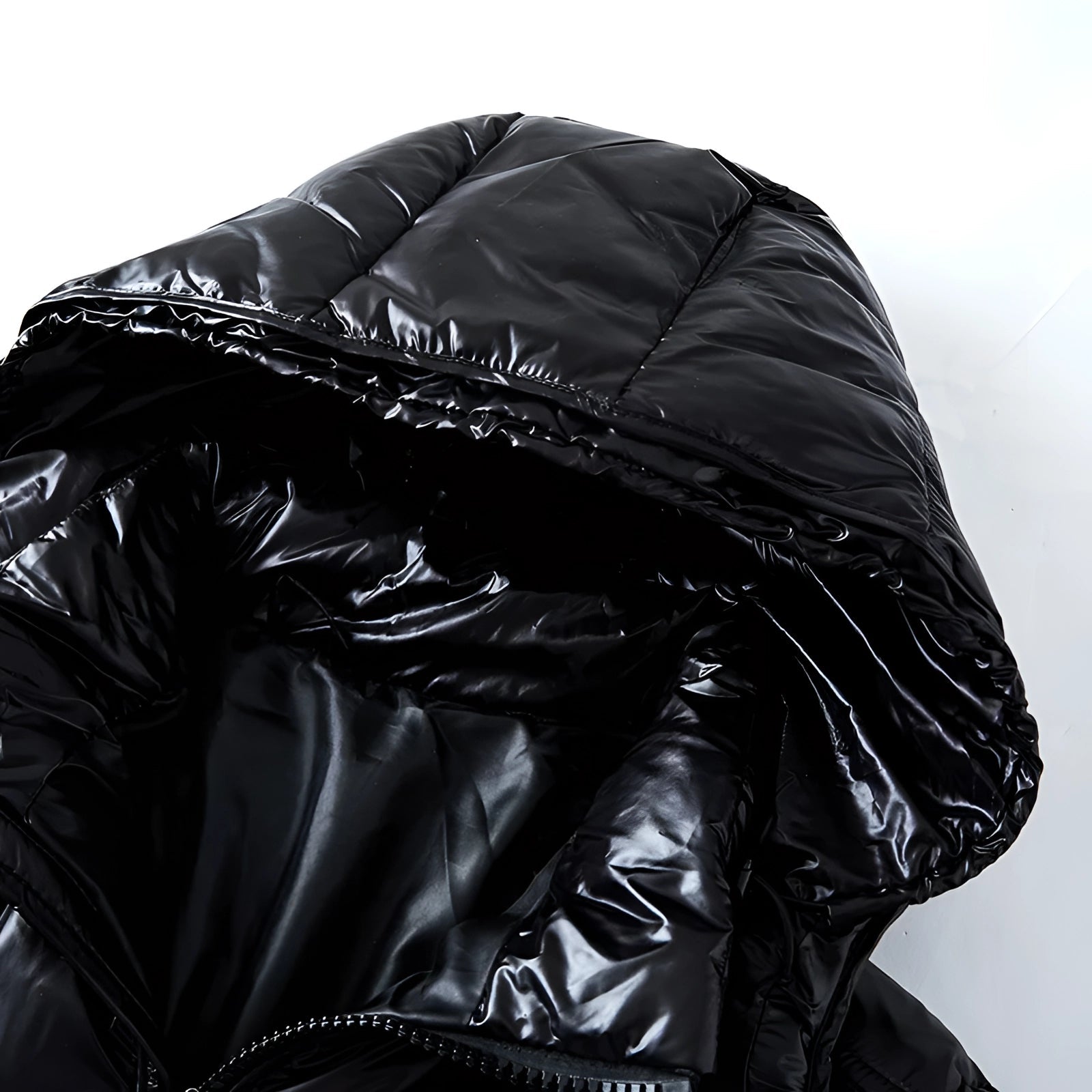 Men’s Glossy Hooded Puffer Jacket | Water-Repellent | Winter Insulated Coat