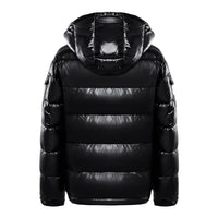 Men’s Glossy Hooded Puffer Jacket | Water-Repellent | Winter Insulated Coat