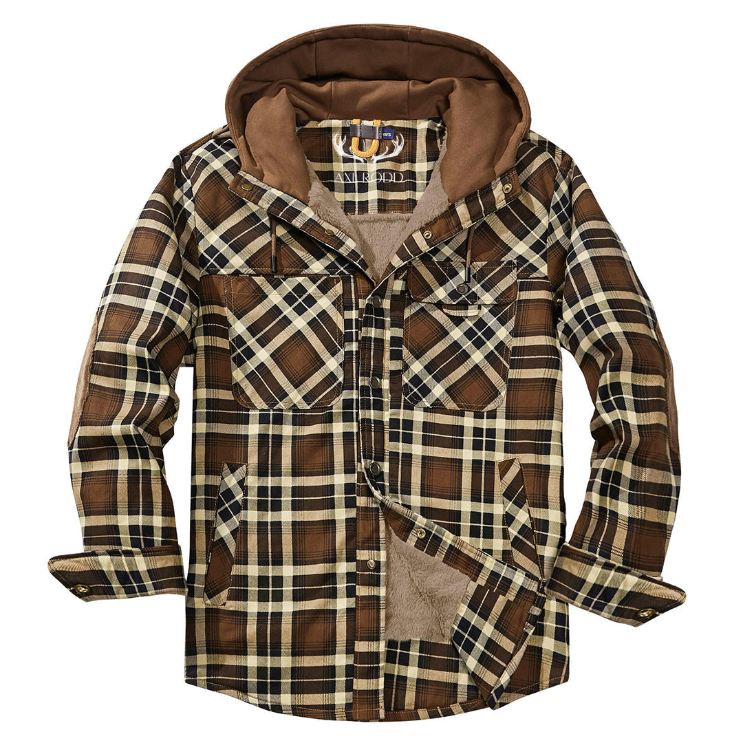 Men’s Cotton Hoodie Jacket with Faux Fur Lining | Rugged Warm Winter Coat