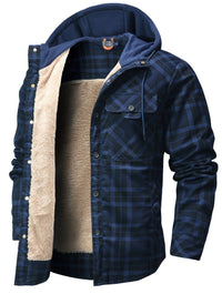 Men’s Hooded Flannel Jacket with Faux Fur Lining | Warm Winter Outdoor Coat