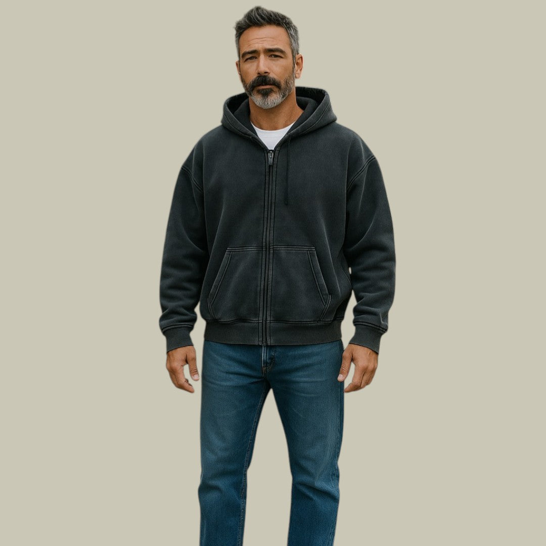 Men’s Oversized Zipped Hoodie | Relaxed Fit | Casual Streetwear | Lightweight Warmth