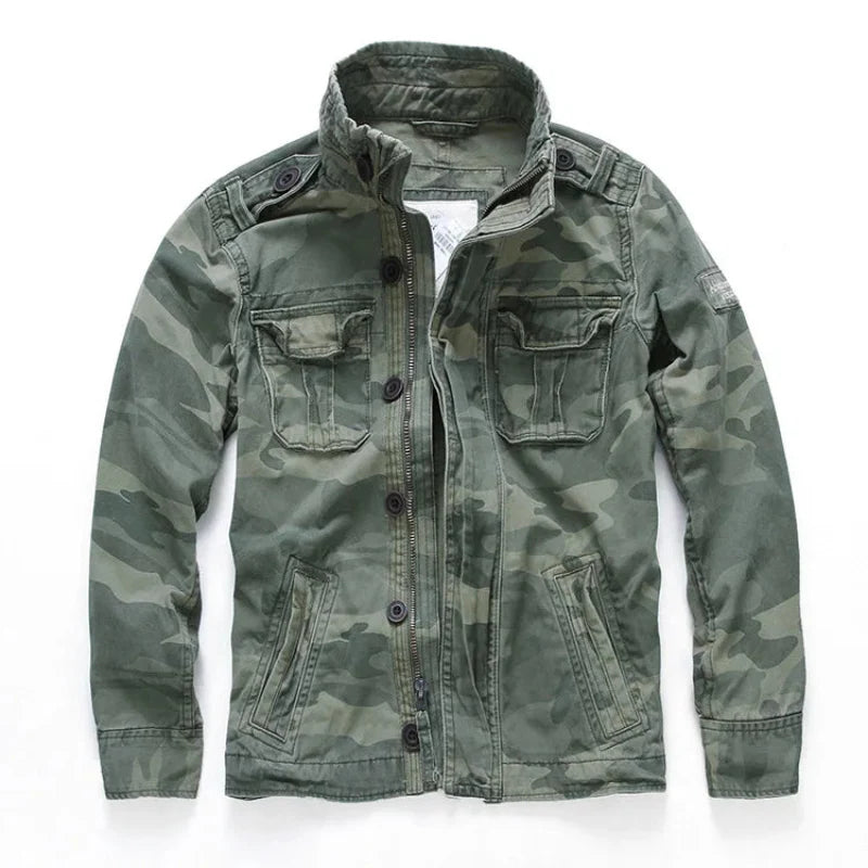Men’s Cargo Denim Jacket | Multi-Pocket | Casual Outerwear