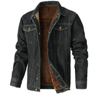 Men’s Fleece Lined Denim Jacket in Classic Style | Warm Casual Winter Coat