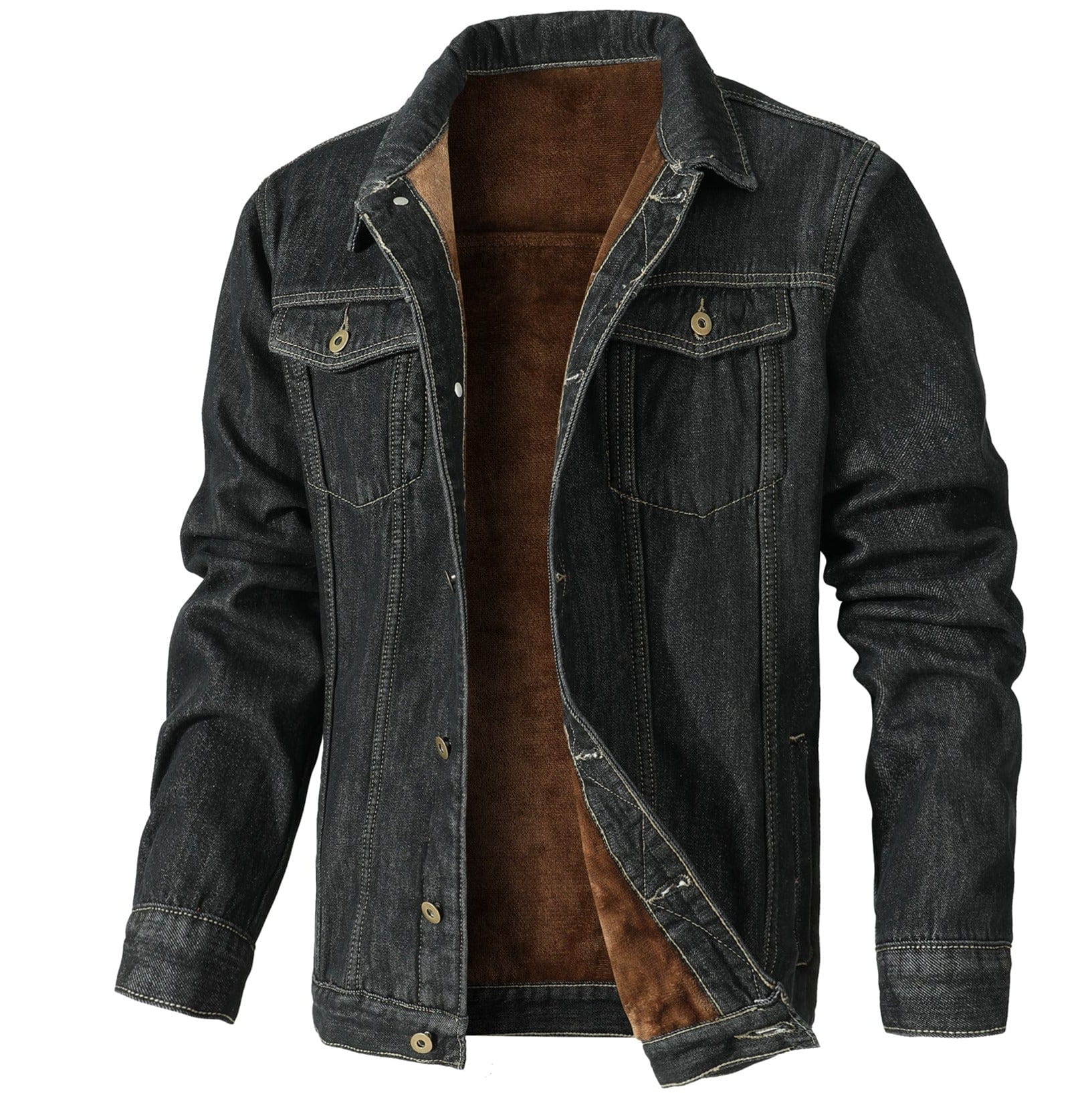 Men’s Fleece Lined Denim Jacket in Classic Style | Warm Casual Winter Coat