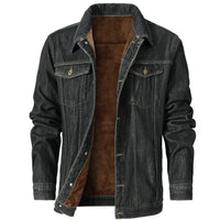 Men’s Fleece Lined Denim Jacket in Classic Style | Warm Casual Winter Coat