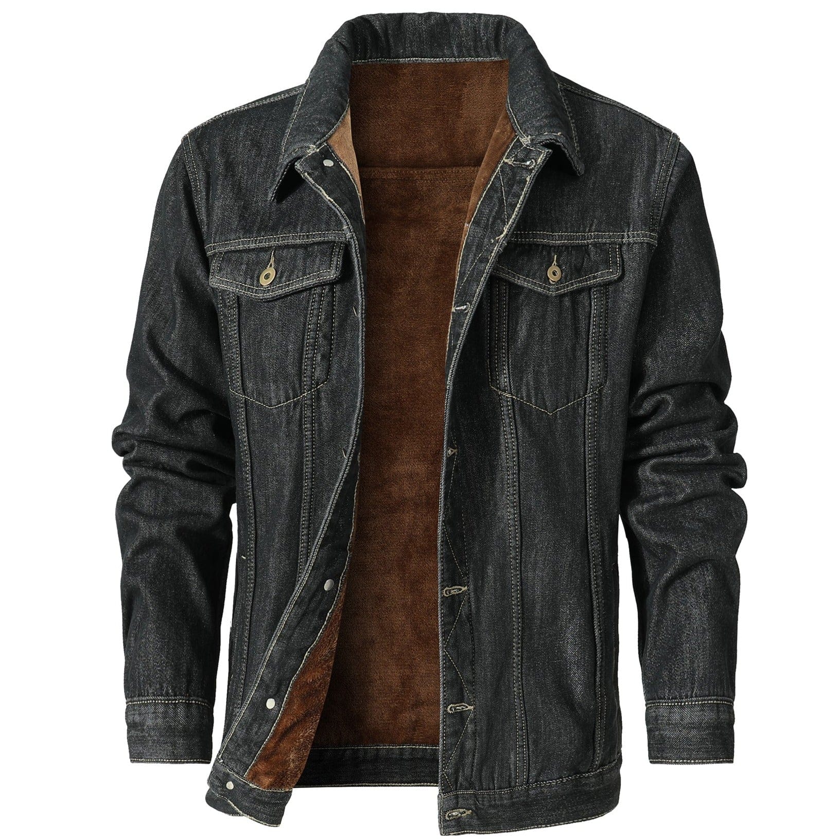 Men’s Fleece Lined Denim Jacket in Classic Style | Warm Casual Winter Coat