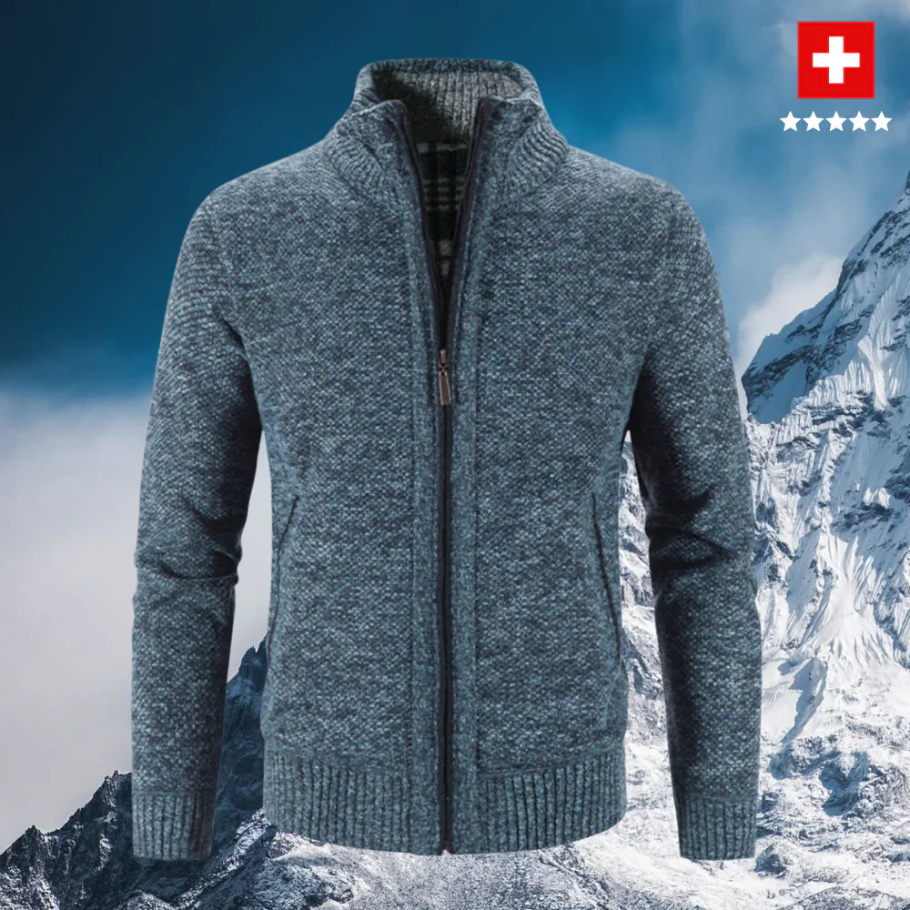 Men’s Zip Up Cardigan Sweater with Long Sleeves | Warm Knitwear Jumper
