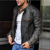 Men’s Leather Jacket in Sleek Tailored Fit | Classic Casual and Motorcycle Coat