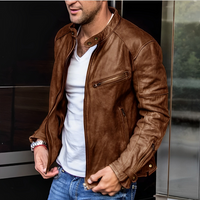 Men’s Leather Jacket in Sleek Tailored Fit | Classic Casual and Motorcycle Coat