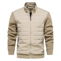 Men’s Bomber Jacket with Patchwork Design | Casual Winter Jacket