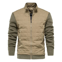 Men’s Bomber Jacket with Patchwork Design | Casual Winter Jacket