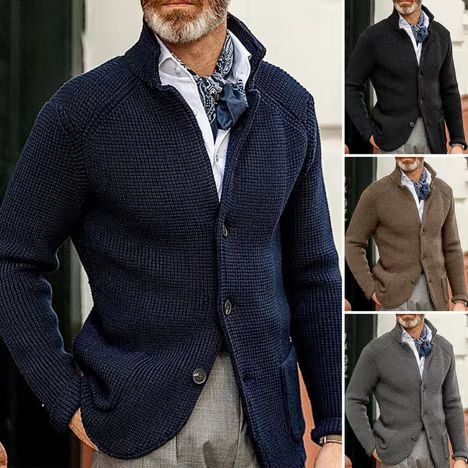 Men’s Knitted Cardigan in Smart Casual Style | Classic Button Up Sweater