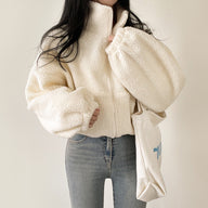 Women’s Fleece Jacket in Fluffy Oversized Style | Warm Winter Coat