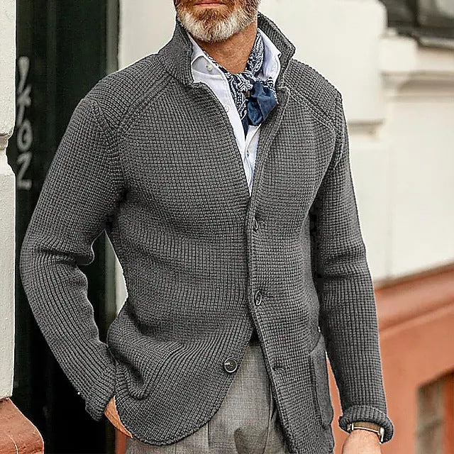 Men’s Knitted Cardigan in Smart Casual Style | Classic Button Up Sweater