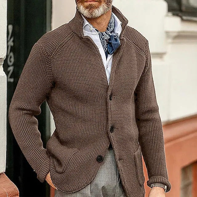 Men’s Knitted Cardigan in Smart Casual Style | Classic Button Up Sweater