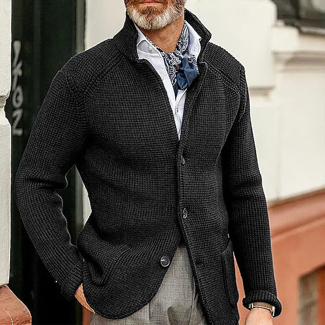Men’s Knitted Cardigan in Smart Casual Style | Classic Button Up Sweater