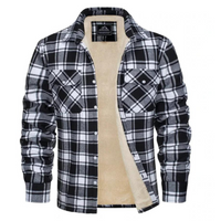 Men’s Checked Winter Jacket in Warm Casual Style | Fleece Lined Outdoor Coat