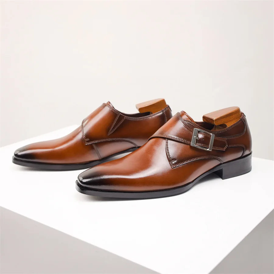 Men’s Monk Strap Dress Shoes | Classic Formal Footwear | Buckle Closure