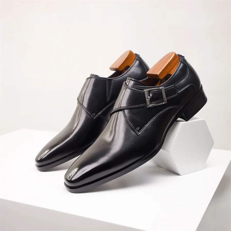 Men’s Monk Strap Dress Shoes | Classic Formal Footwear | Buckle Closure