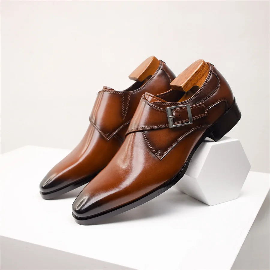 Men’s Monk Strap Dress Shoes | Classic Formal Footwear | Buckle Closure