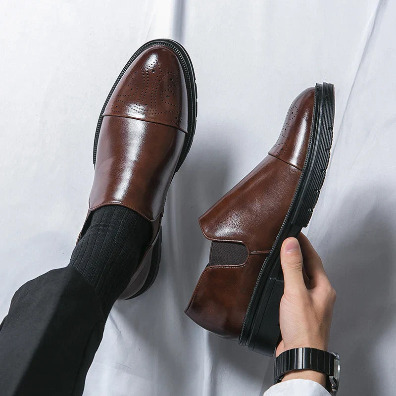 Men’s Leather Slip On Shoes Smart Casual Loafers | Classic Dress Shoes Men