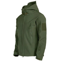 Men’s Tactical Military Soft Shell Jacket with Hood | Waterproof Outdoor Coat