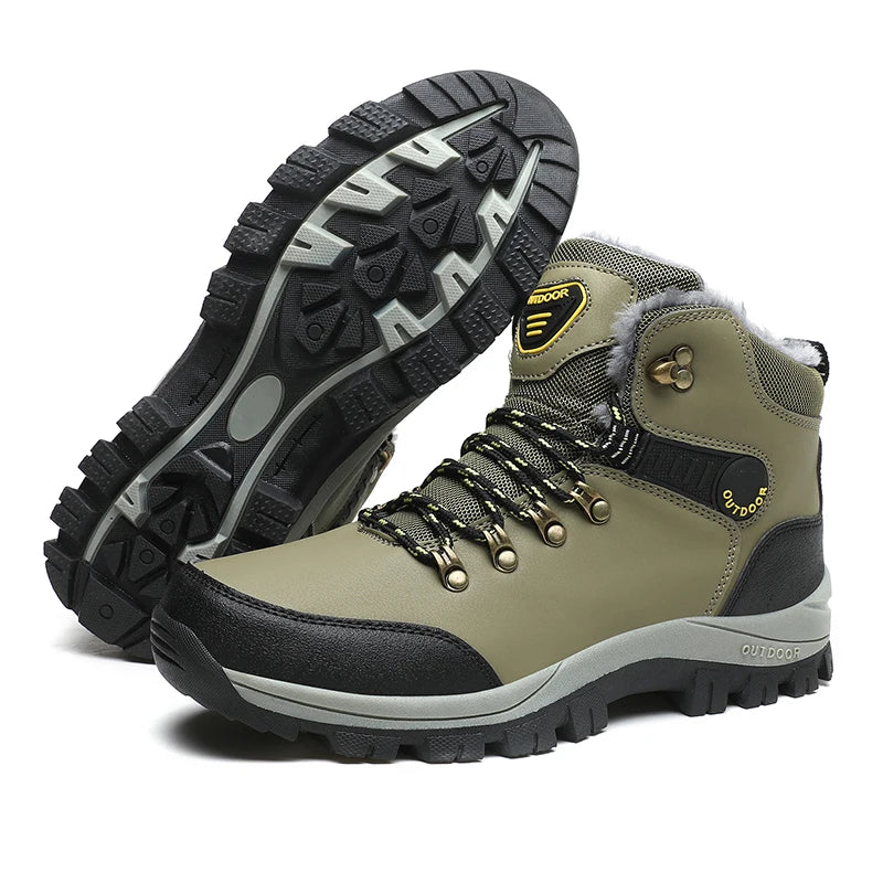 Men’s Winter Snow Boots with Fur Lining | Waterproof Warm Ankle Work Shoes
