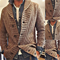 Men’s Knit Lapel Cardigan Jacket in Vintage Style | Smart Casual Sweater Coat