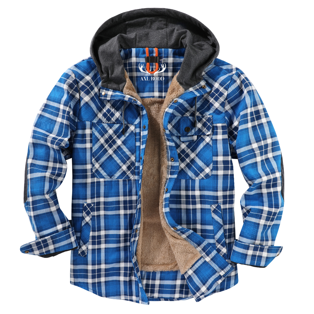 Men’s Lumberjack Hoodie Jacket in Winter Check Style | Warm Casual Coat