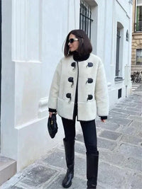 Women’s Elegant Winter Coat with Button Design | Versatile Ladies Jacket