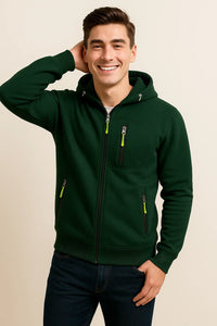 Men’s Zip-Up Hoodie in Tailored Fit Style | Casual Everyday Sweatshirt