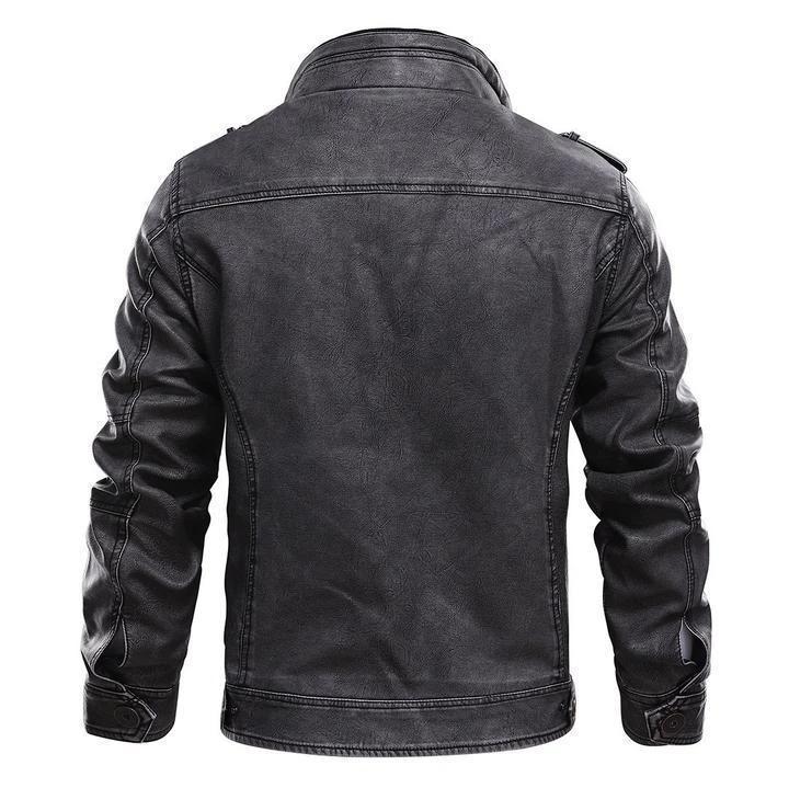 Men’s Leather Jacket in Classic Biker Style | Waterproof Casual Outerwear