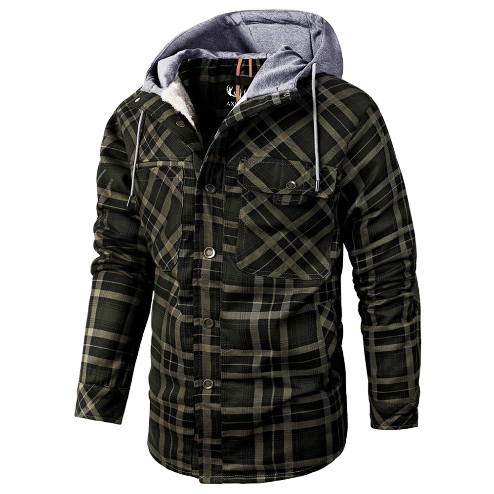 Men’s Cotton Hoodie Jacket with Faux Fur Lining | Rugged Warm Winter Coat