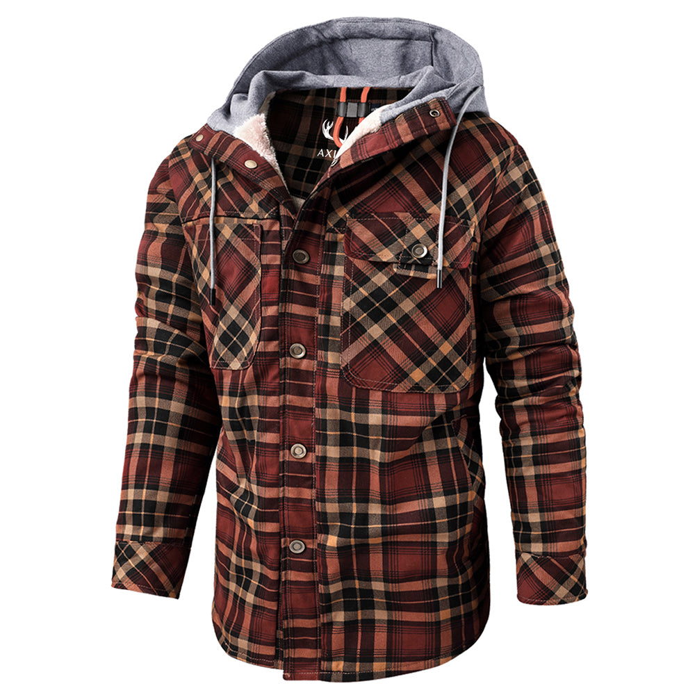 Men’s Cotton Hoodie Jacket with Faux Fur Lining | Rugged Warm Winter Coat