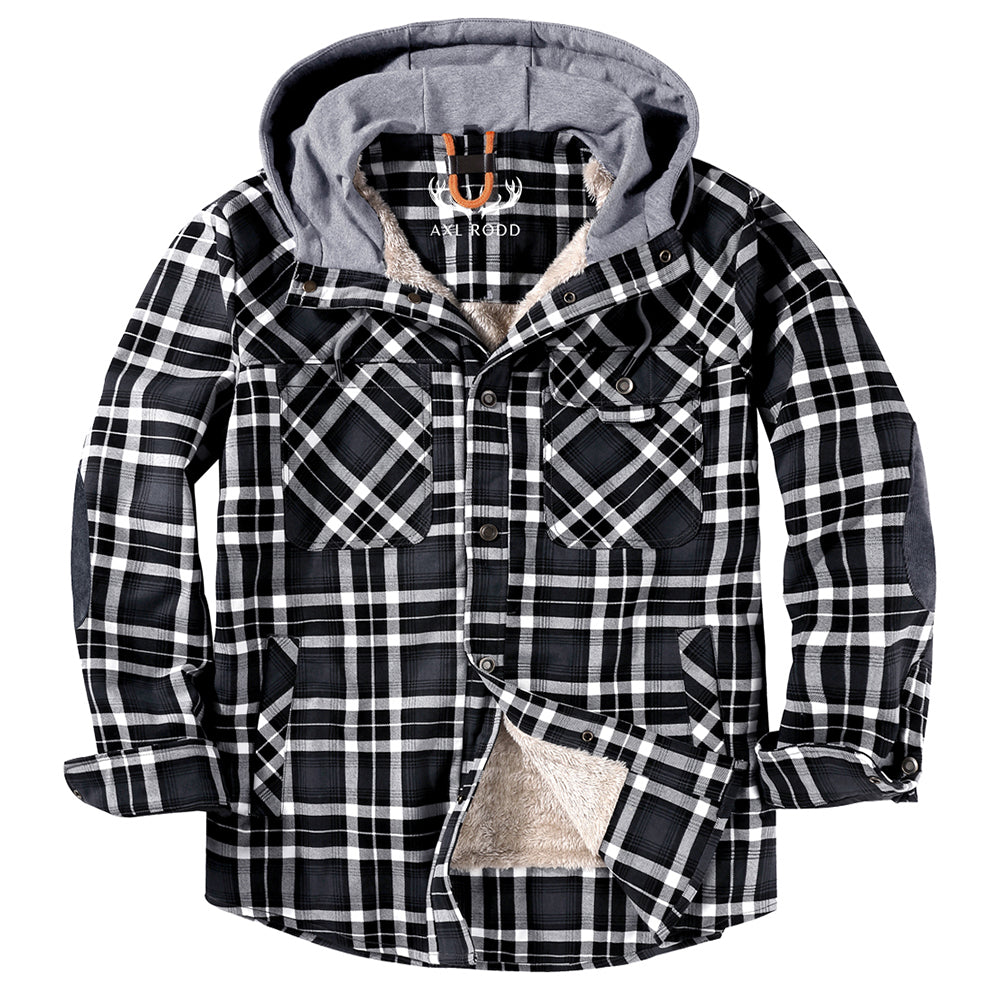 Men’s Cotton Hoodie Jacket with Faux Fur Lining | Rugged Warm Winter Coat