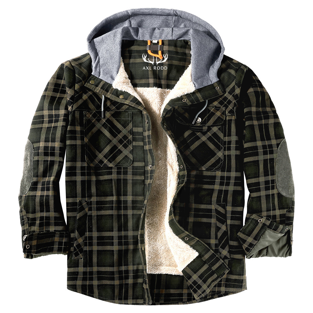 Men’s Cotton Hoodie Jacket with Faux Fur Lining | Rugged Warm Winter Coat